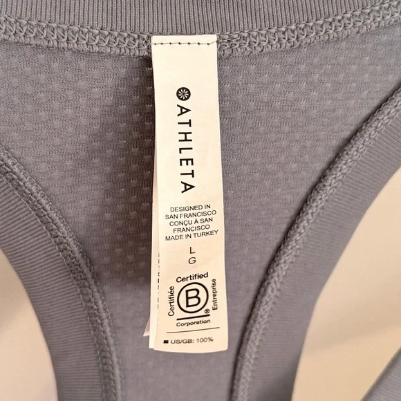 Athleta Momentum Seamless Sport Length Tank in Gray-Blue, GUC, Size L - Picture 3 of 3